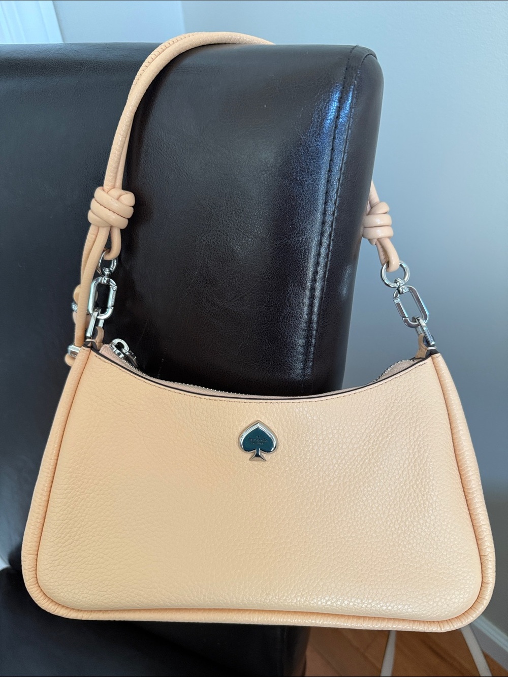 kate spade Peach Mini Shoulder Bag with Knotted Strap